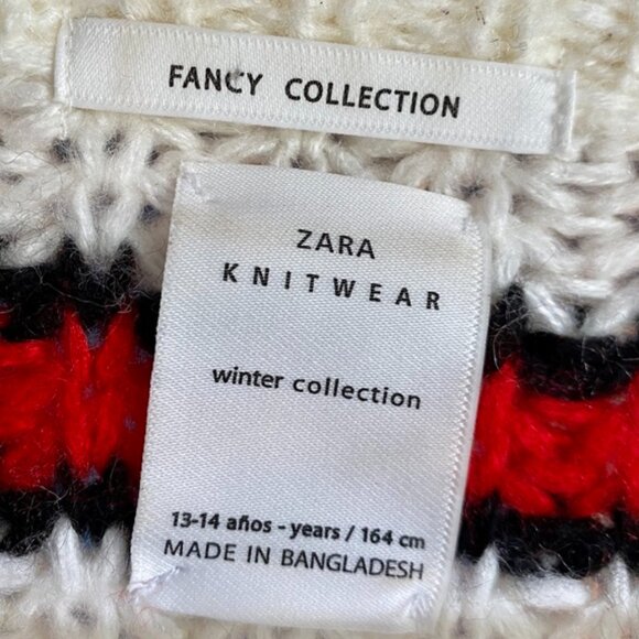 Zara Fancy Collection Red Cream and Black Striped Sweater - Picture 9 of 12